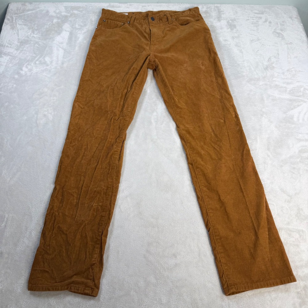 Gap Straight Corduroy Pants Mens 31x32 Brown Cotton Blend Stretch Trousers